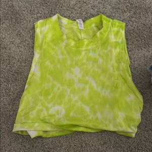 Lime Green Tie-Dye Sleeveless Top